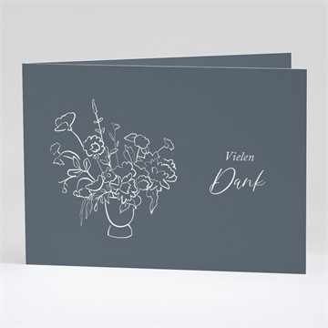 Trauerdanksagung filigraner blumenstrauß-klapp