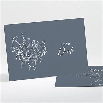 Trauerdanksagung Filigraner Blumenstrauß-Quer