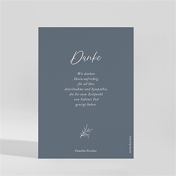 Trauerdanksagung Filigraner Blumenstrauß - vue 2