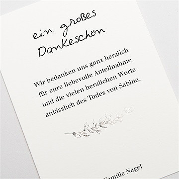 Trauerdanksagung erinnerungsstück - hochkant - vue 3