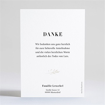 Trauerdanksagung blumenornament - silber - vue 4