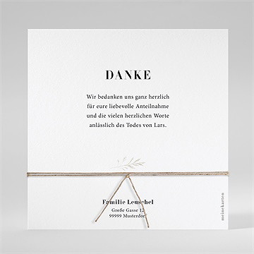 Trauerdanksagung Blumenornament - Saatpapier - vue 3