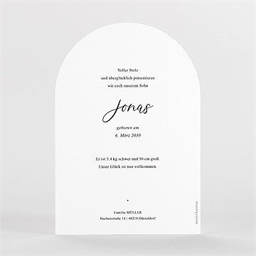 Geburtskarte moderne zärtlichkeit-halbrund - vue 2