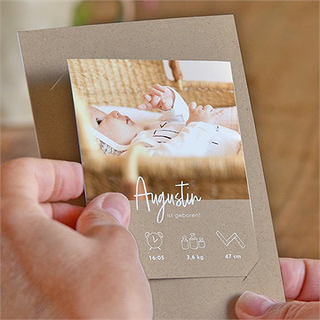 Geburtskarte moderne piktogramme - duo - vue 2