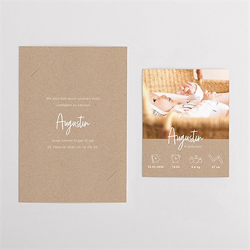 Geburtskarte moderne piktogramme - duo - vue 4