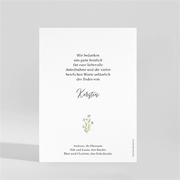 Trauerdanksagung Zarte Blumen - Postkarte - vue 2