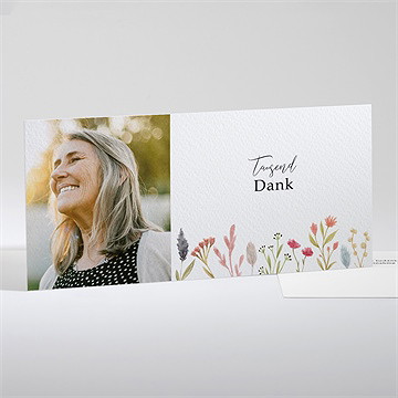 Trauerdanksagung Zarte Blumen - Querformat