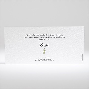 Trauerdanksagung Zarte Blumen - Querformat - vue 2
