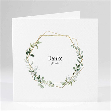 Trauerdanksagung Moderner Blätterk - Klappkarte