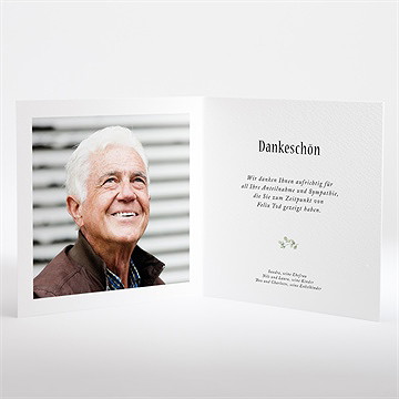 Trauerdanksagung Moderner Blätterk - Klappkarte - vue 2