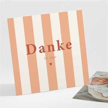 Dankeskarte Geburt streifen