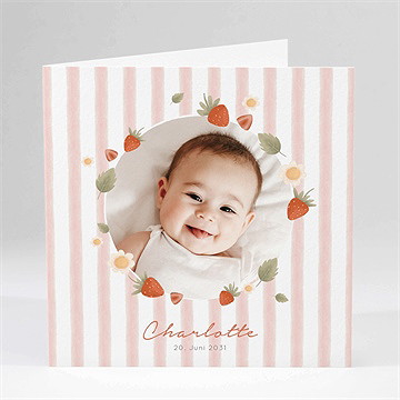 Geburtskarte fruchtige erdbeeren