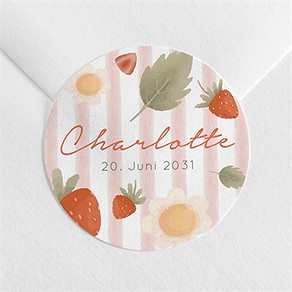 Sticker Geburt fruchtige erdbeeren