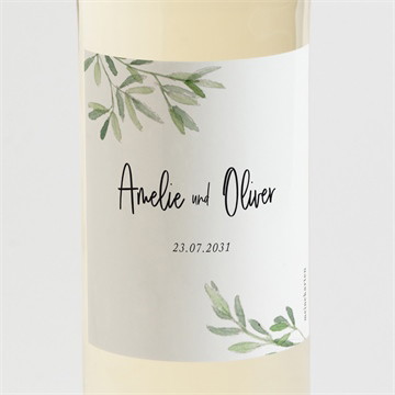 Flaschenetikett Hochzeit olivenbaum