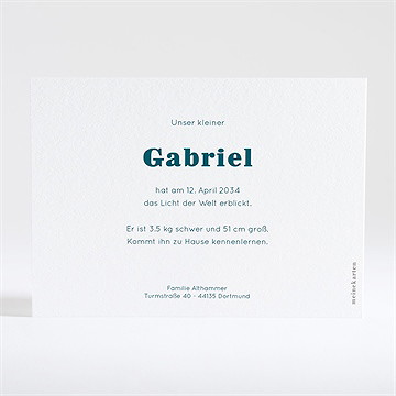 Geburtskarte blau gestreift - vue 2