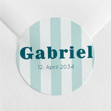 Sticker Geburt Blau gestreift- duo