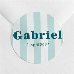 Sticker Geburt blau gestreift