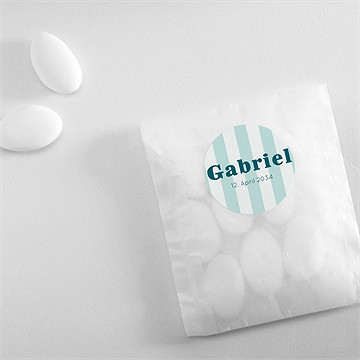 Sticker Geburt blau gestreift - vue 4