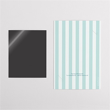 Geburtskarte blau gestreift- duo - vue 5