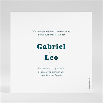 Geburtskarte blau gestreift - vue 2