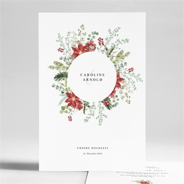 Hochzeitseinladung blumen im winter