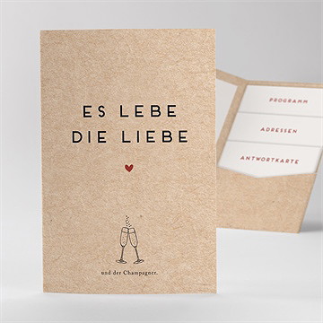 Hochzeitseinladung es lebe die liebe - allinone