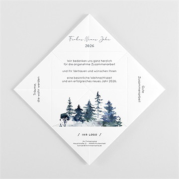 Weihnachtskarte berglandschaft - origami - vue 3