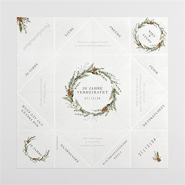 Einladung Hochzeitsjubiläum Winterlich - Origami - vue 4