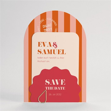 Hochzeitseinladung orange & fuchsia