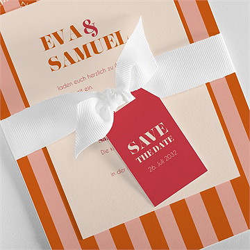 Hochzeitseinladung orange & fuchsia 2 - vue 2