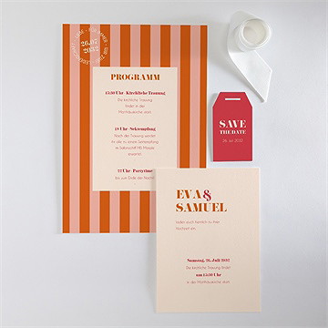 Hochzeitseinladung orange & fuchsia 2 - vue 4