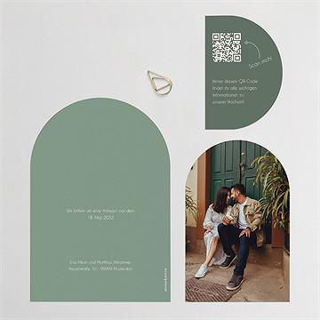 Hochzeitseinladung salbeigrün - vue 4