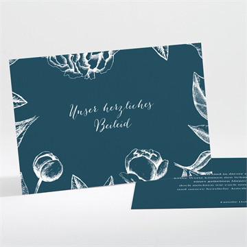 Beileidskarte Trauer blumenzeichnung