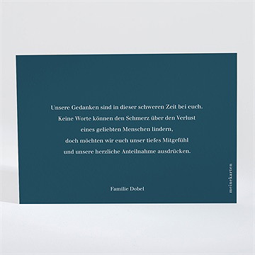 Beileidskarte Trauer Blumenzeichnung - vue 2