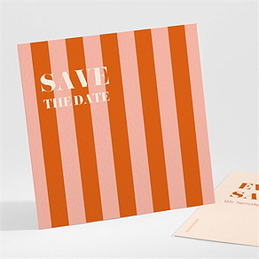 Save the Date Karte orange & fuchsia