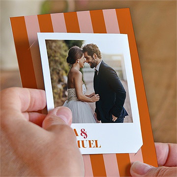 Dankeskarte Hochzeit orange & fuchsia - vue 2