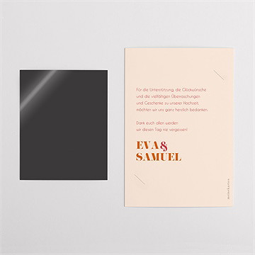 Dankeskarte Hochzeit orange & fuchsia - vue 5