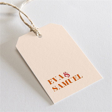 Geschenkanhänger Hochzeit orange & fuchsia