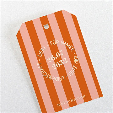 Geschenkanhänger Hochzeit orange & fuchsia - vue 3