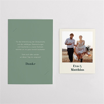 Dankeskarte Hochzeit salbeigrün - vue 4