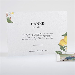 Dankeskarte Hochzeit zitronenflair