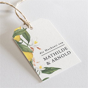 Geschenkanhänger Hochzeit zitronenflair