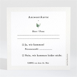 Antwortkarte Hochzeit smaragdgrün