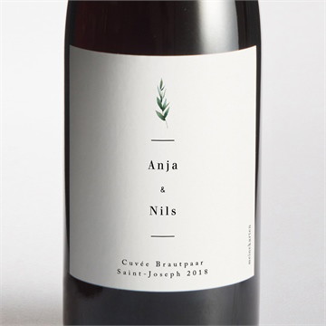 Flaschenetikett Hochzeit Smaragdgrün