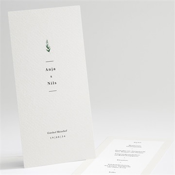 Menükarte Hochzeit Smaragdgrün