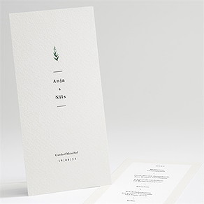Menükarte Hochzeit smaragdgrün