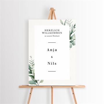 Willkommensschild Hochzeit Smaragdgrün