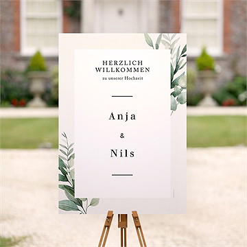 Willkommensschild Hochzeit Smaragdgrün - vue 2