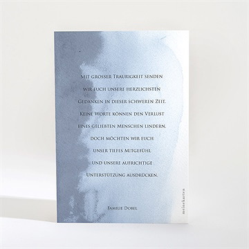 Beileidskarte Trauer Zarter Aquarellgruß - vue 2