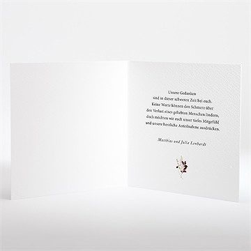 Beileidskarte Trauer Aquarellblumen - vue 2
